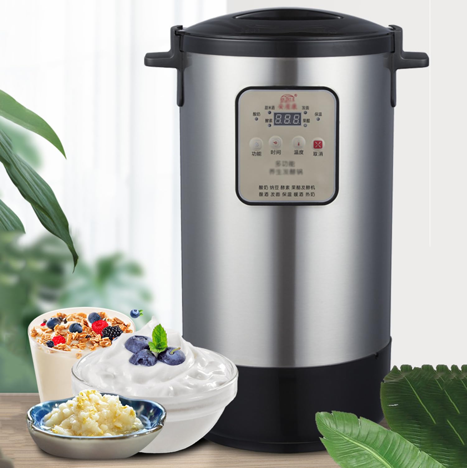 12L Yogurt Maker, Greek Yogurt Maker, Stainless Steel Inner Pot, Time and Temperature Control, for Commercial Home Organic Yogurt, Cheese, Fruit Wine