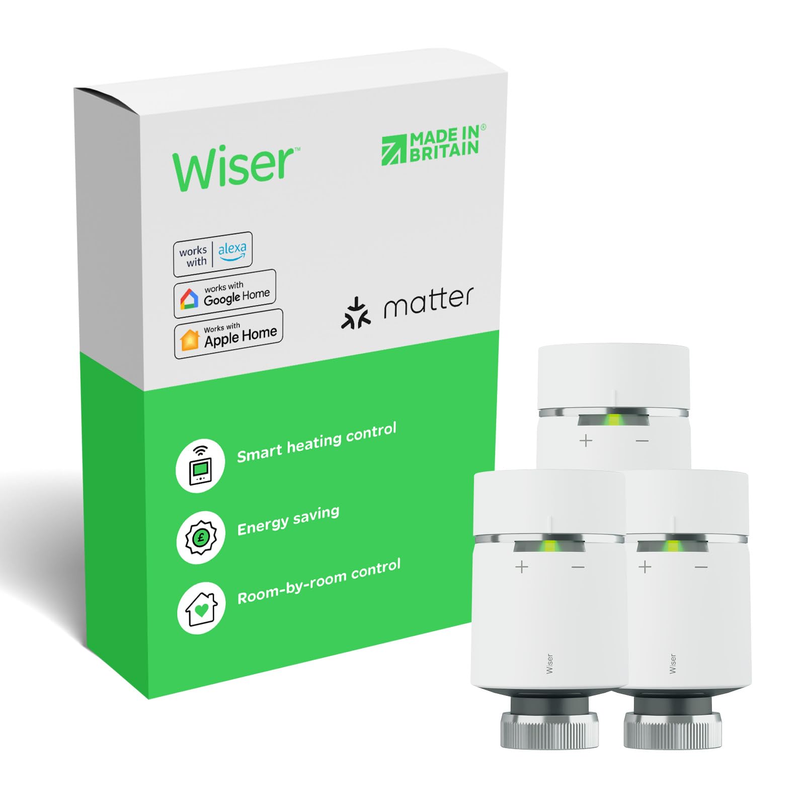 Drayton Wiser 2nd Gen Smart Radiator Thermostat TRV - 3 Pack White