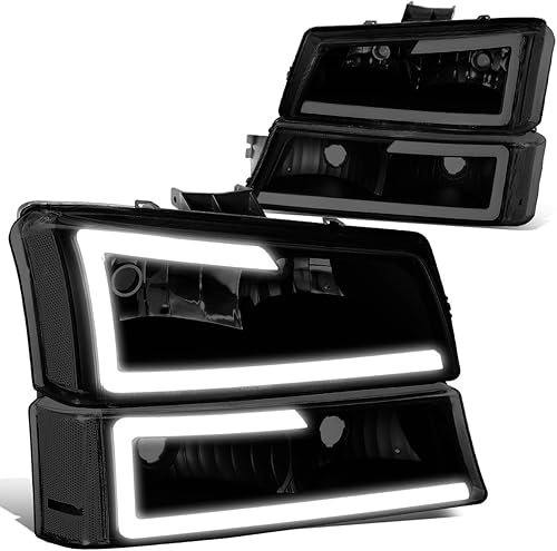 Auto Dynasty 4 lámparas LED DRL para faros delanteros compatibles con Chevy Silverado Avalanche 1500 2500 3500 03-07, lado del conductor y del
