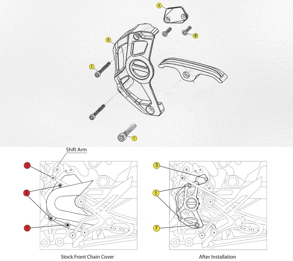 Protector cadena Moto Cadena Protector Ajuste Para Cfmoto 800MT 800NK Protector De Piñón De Motocicleta Cubierta De Sensor Protector De Cadena | Silvery A SET