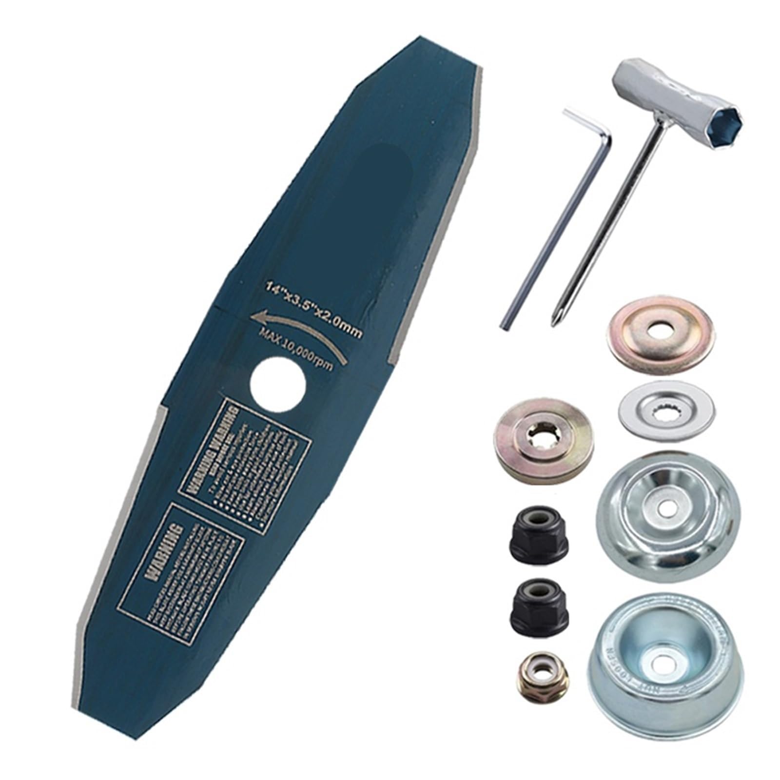Cuchilla Desbrozadora, 14 Pulgadas Poligonal SK5 Dentada 2T, for Cortacésped Eléctrico De Combustible, Compatible con Cortacésped De Doble Potencia(Set A)