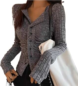 〜00's Sweat Cardigan Women's Y2K Zip Up Knit Cardigan Sweater Hollow Out Knitwear