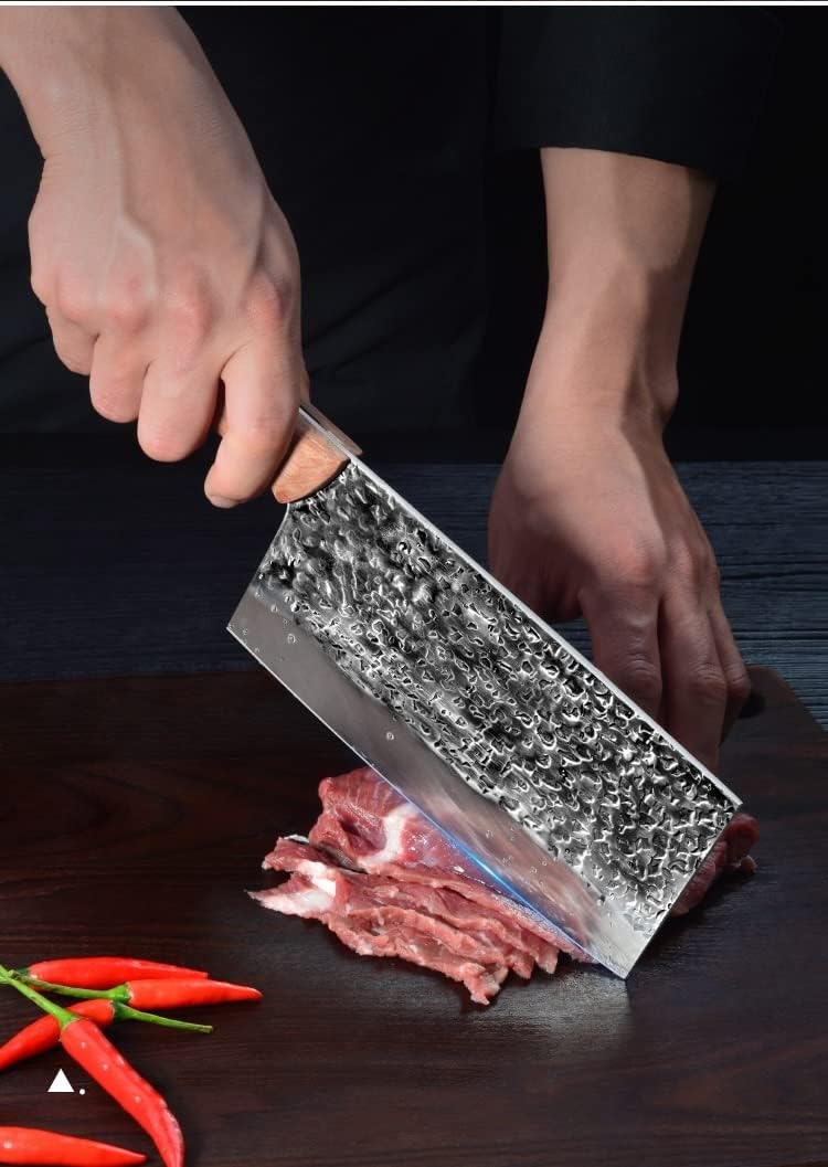 Meat cleaver, Hand Made Forged Kitchen Knife Chinese Kitchen Knives 7Cr17mov Forged Cooking Knife Stainless Steel Sharp Blade Cleaver Cleaver Knife