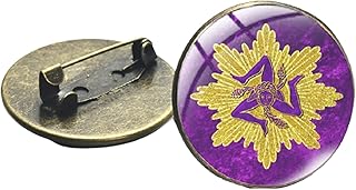 Trinacria Siciliana Spille da risvolto Trinacria Siciliana Gioielli Pin Cupola Vetro Rotondo Cabochon Collare Pin