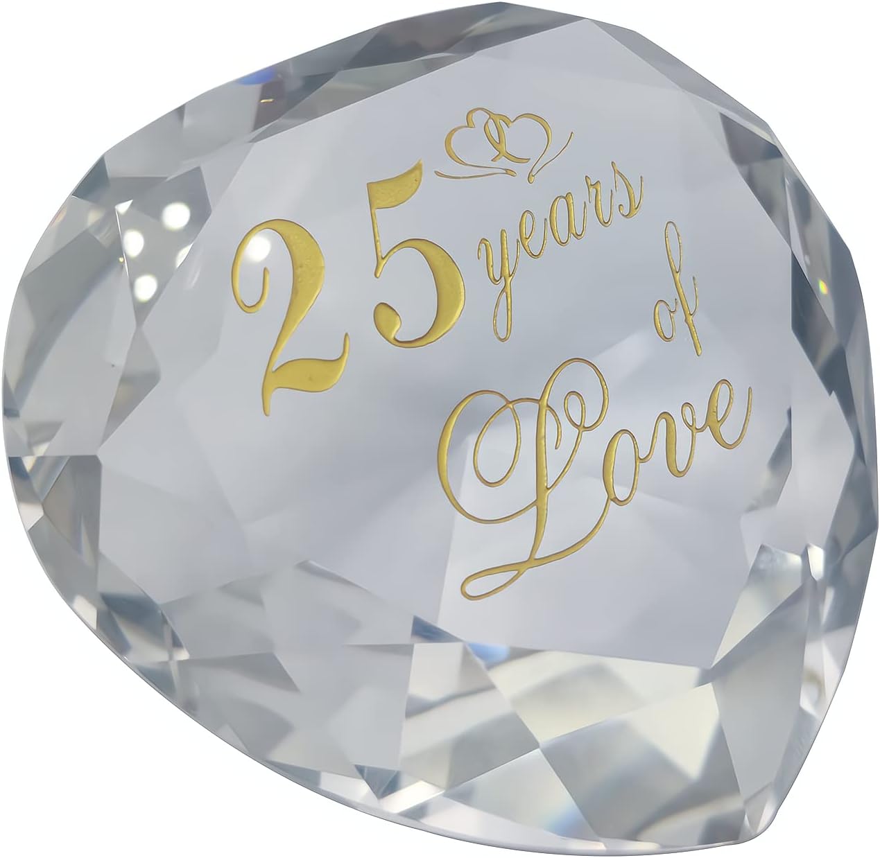 25th Anniversary Crystal Gifts for Him & Her - Silver Wedding Anniversary Present for Couple - Valentines Day Romantic & Funny Gifts