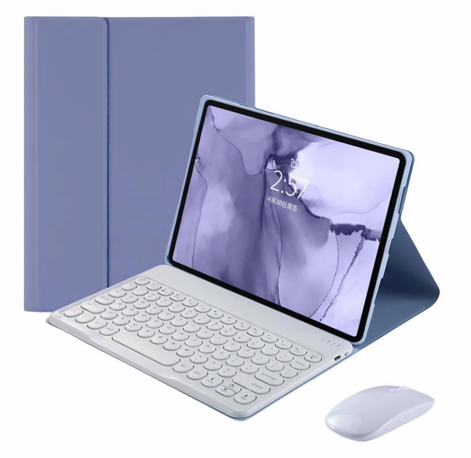 Etui z klawiaturą do Xiaomi Pad 6/6 Pro 11" 2023 z myszą, inteligentne etui folio z uchwytem na ołówek,Magnetyczna odłączana bezprzewodowa klawiatura Bluetooth Keyboard,Purple