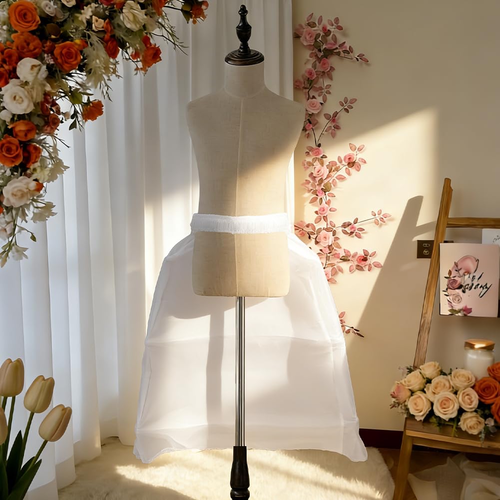 BENECREAT White 320×420×350mm/12.6×16.5×13.8inch Cage Hoop Skirt Petticoat, Hoop Crinoline Cage Buttocks Hip Bustle - Image 4