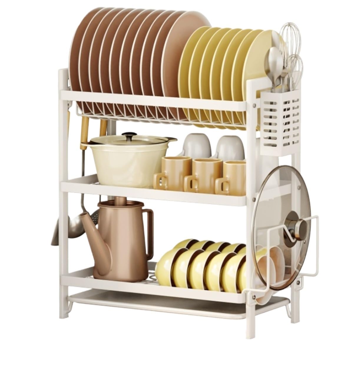 QCKNKMGG Draining Washing Up Holder, Dish Drainer Rack Multicolor Multiple Sizes(White,44 * 24 * 50.5CM)