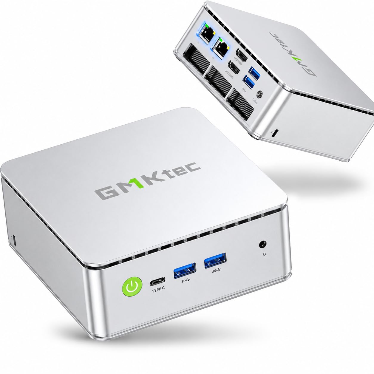 GMKtec G11 Mini PC con AMD Ryzen Embedded R2514, supporto 3 anni, 4C/8T fino a 3,7 GHz (beats 4300U), 16GB DDR4 256GB SSD PCIe 3.0, Dual LAN 2.5G, WiFi 6E, Triplo display 4K, per ufficio/NAS/router