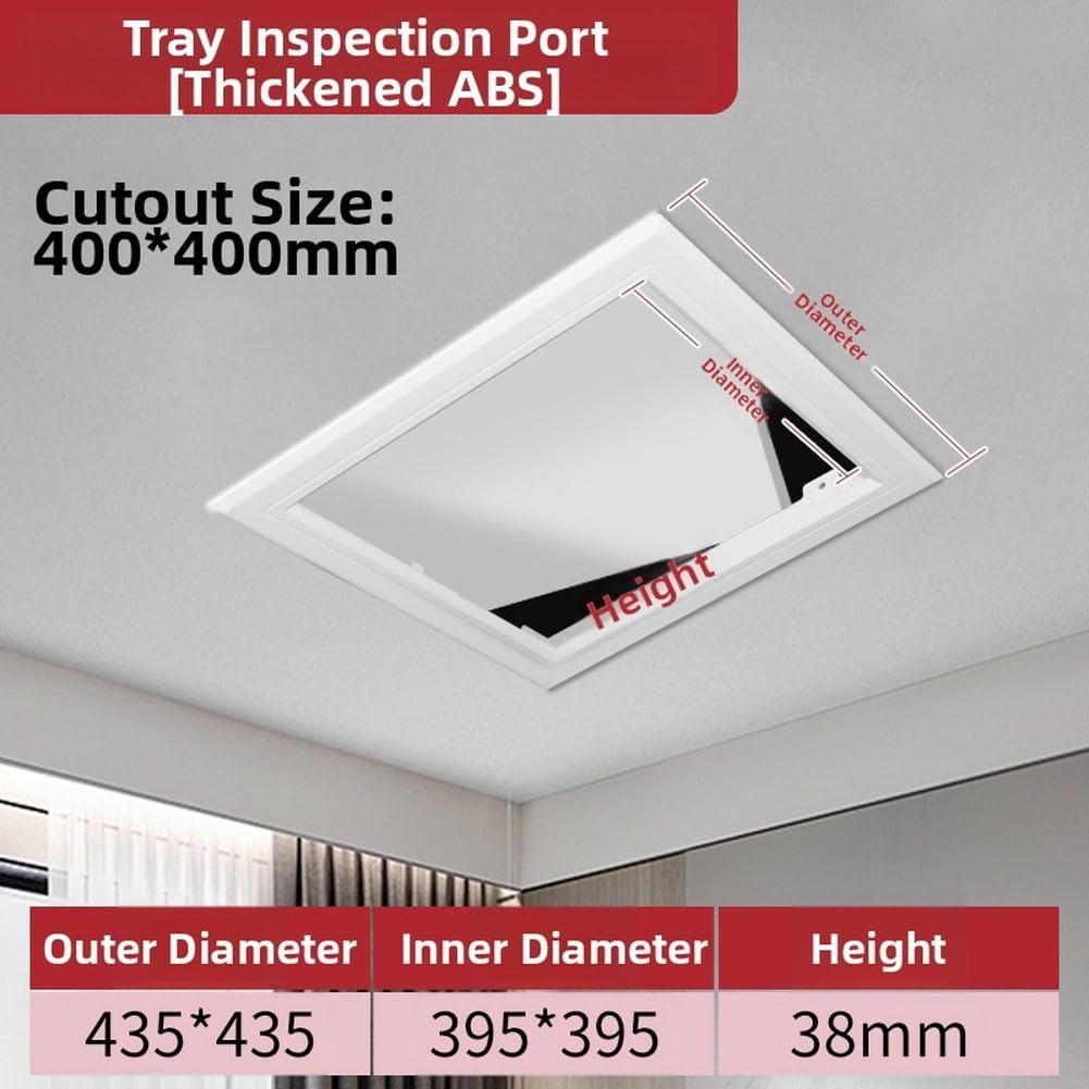 Panel de Inspección, Blanco Puerta Desmontable Bisagra Para Techos de Pared Para Acceso Cubierta Tubería Techo Aire Acondicionado R (400x400mm)