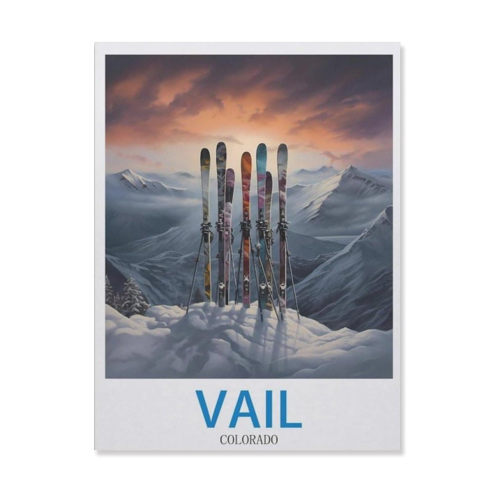 Metal Sign Tin Sign，Vail Colorado，Metal Signs Office Personalised Sign Vintage Metal Sign Home Wall Room Decoration(15x30cm）6x12 inch-EI38