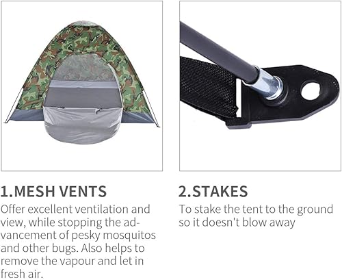 Miniatura 3 de Outvita Tienda de campaña tipo cúpula para 1-4 personas, impermeable, resistente al viento, fácil instalación, espaciosas tiendas familiares con