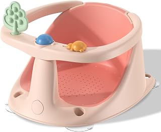 RPTGH Baby Bath Seat 6 Months+ Non-Slip Suction Cup Tub Chair Pink - Safe Comfortable Support for Sitting Babies