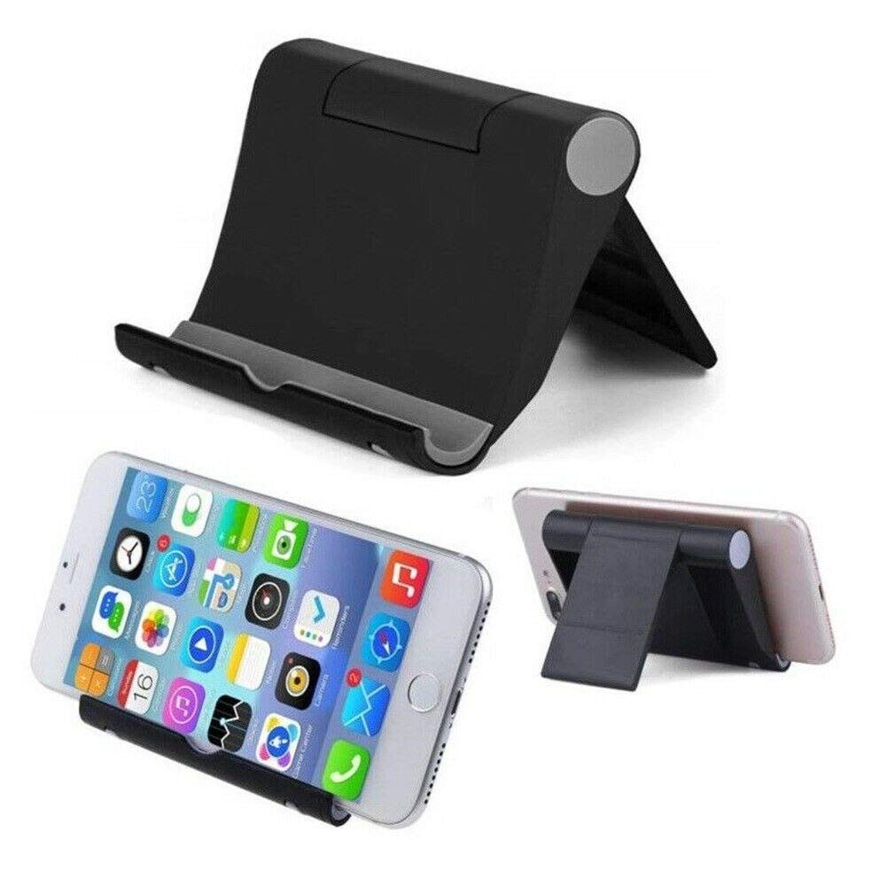 Aeoss Foldable Desk Phone and Tablet Holder and Stand | Multi-Angle Desktop Smartphone Support (Black)-image-40
