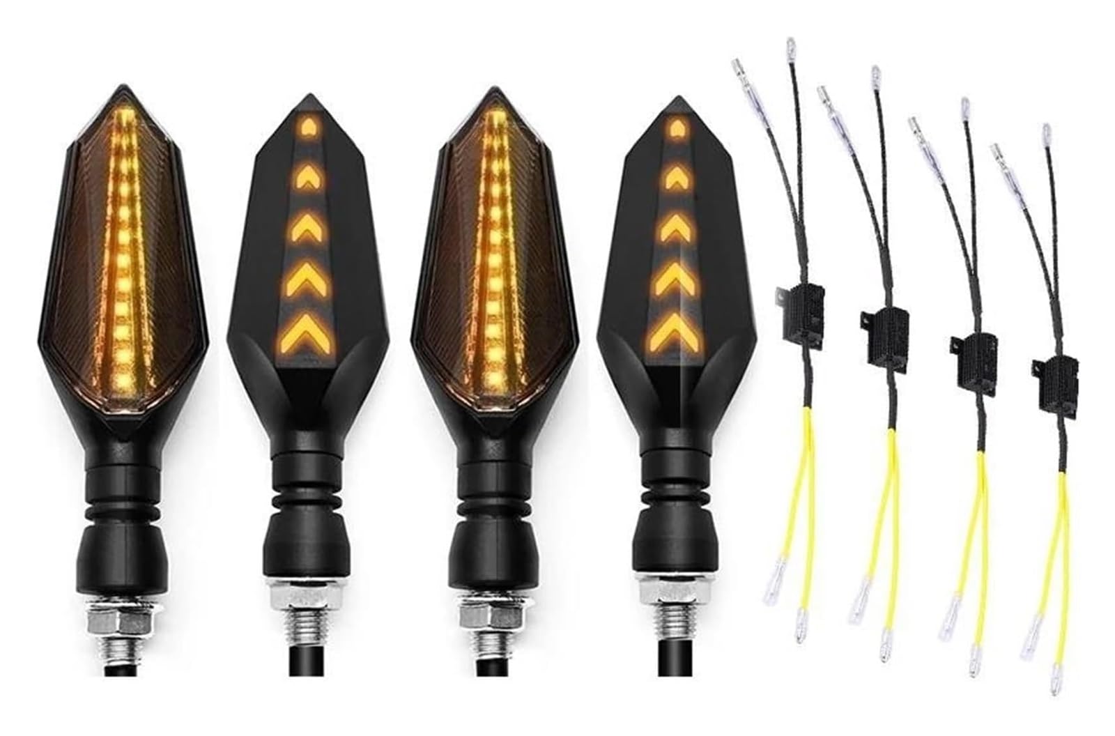 Indicatore Direzione Moto per Yamaha per Tricity 300 2835SMD Indicatori di Direzione per Motocicletta Luce Lampeggiante Indicatore LED Marcia(4pcs Yellow a)