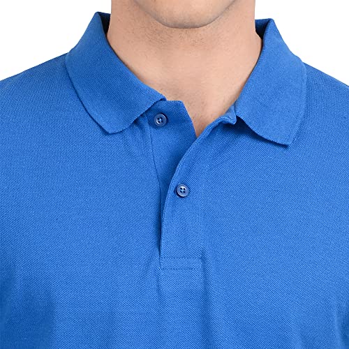 Image of AWG ALL WEATHER GEAR Men's Regular Fit Half Sleeve Cotton Polo T-Shirt Royal
