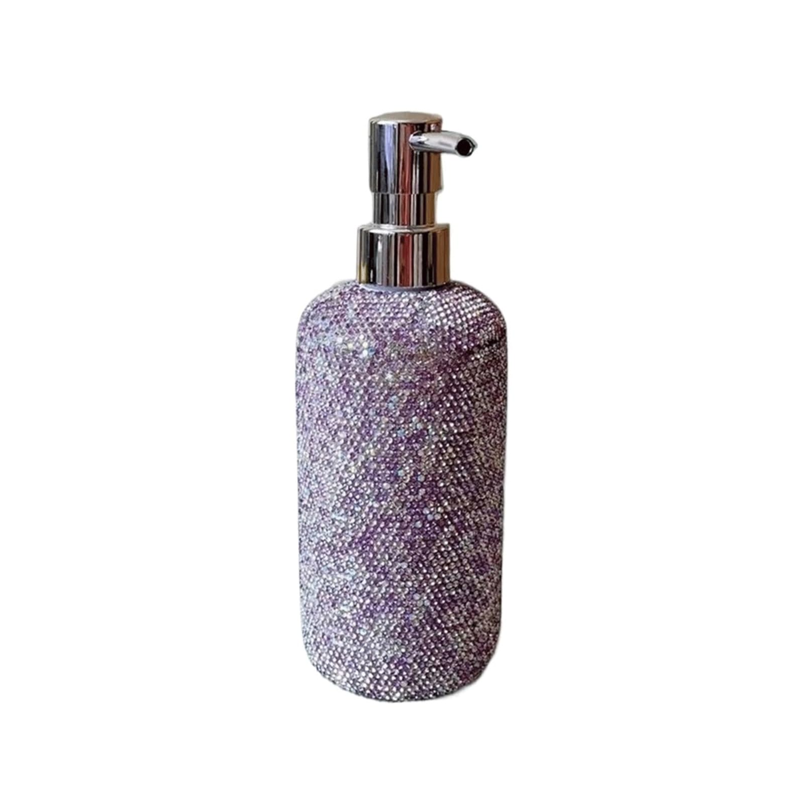 Dispenser da banco per detersivo per piatti Bottiglia for lavaggio a mano in plastica liquida for bagno, cucina, doccia decorativa brillantezza creativa Accessori per il bagno(Purple)