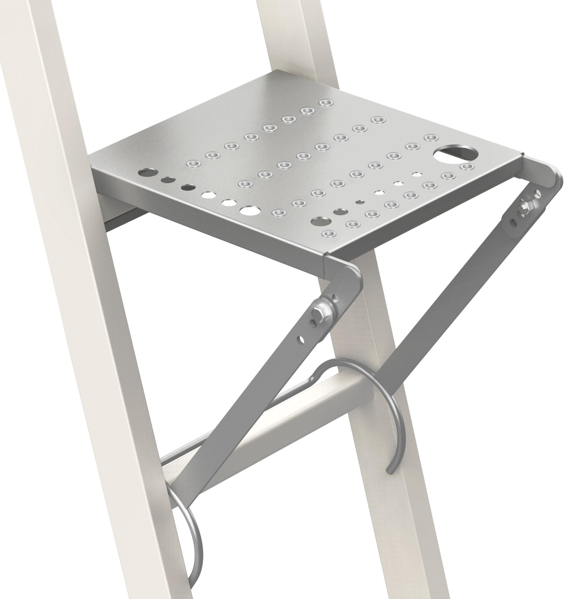 Ladder Platform Attachment, Ladder Accessories,Anti-Slip Extension Ladder Step, Heavy Duty Ladder Work Stand Ladder Paint Tray Holder 400 Pound (Silver Gray)