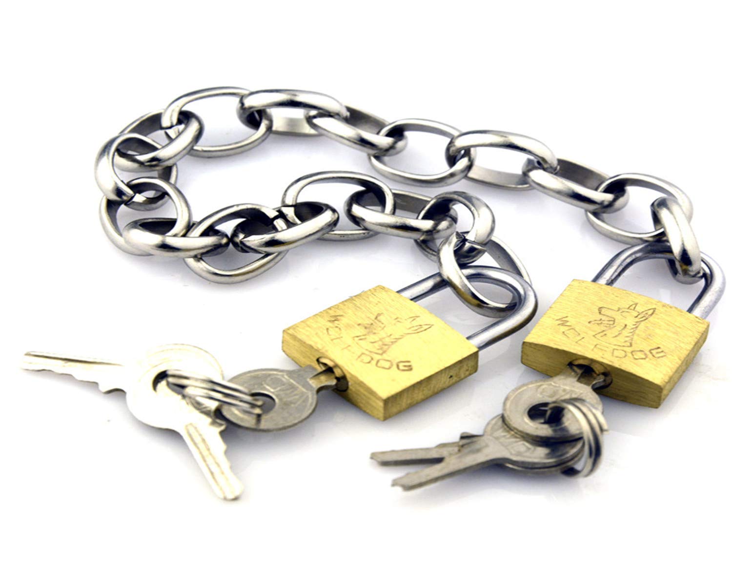 Un par de esposas de acero inoxidable para BDSM y hombres (7 x 5 cm).