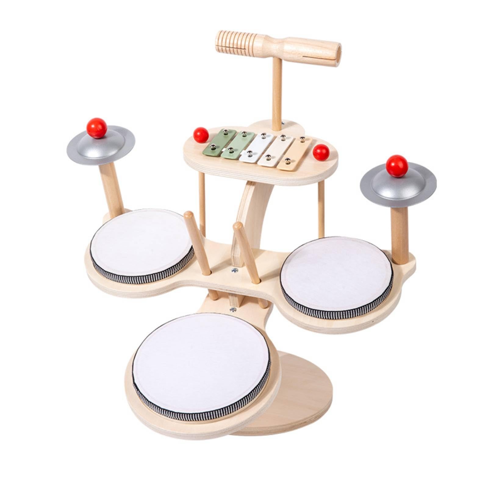 Batería Infantil de Madera Educativo Juguete Musical de Madera Incluye Baquetas Caja Infantil para Guardería
