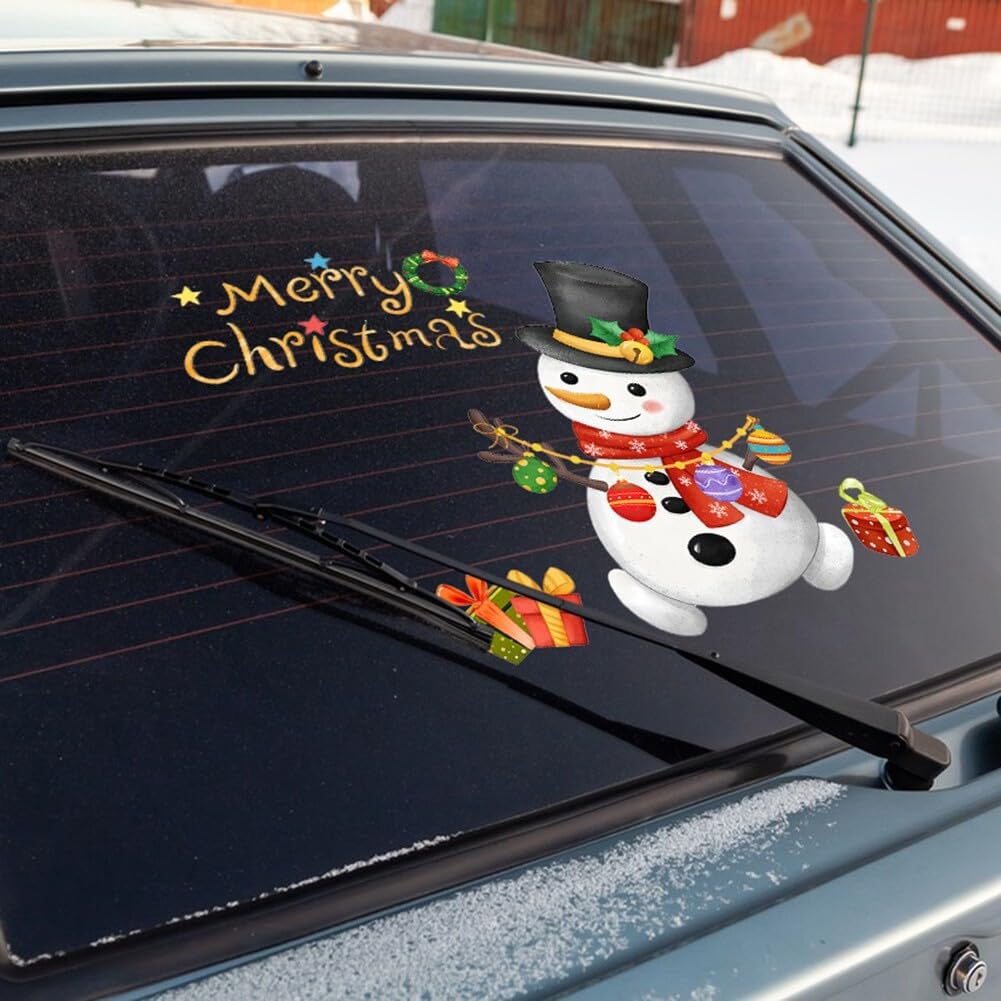 Merry Christmas Toilet Lid Decals - Snowman Toilet Seat Sticker, Self-Adhesive Wall Sticker for Toilet Bathroom Restroom