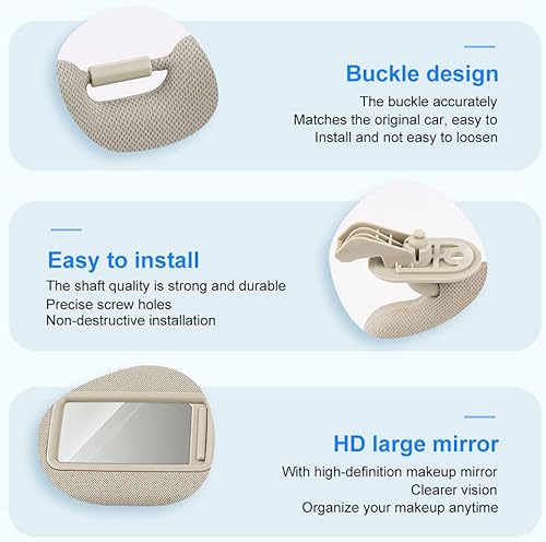 Miniatura 3 de JDMON Compatible con visera solar izquierda del lado del conductor Hyundai Elantra MD 2011 2012 2013 2014 2015 reemplaza 852103X000 852103X000TX