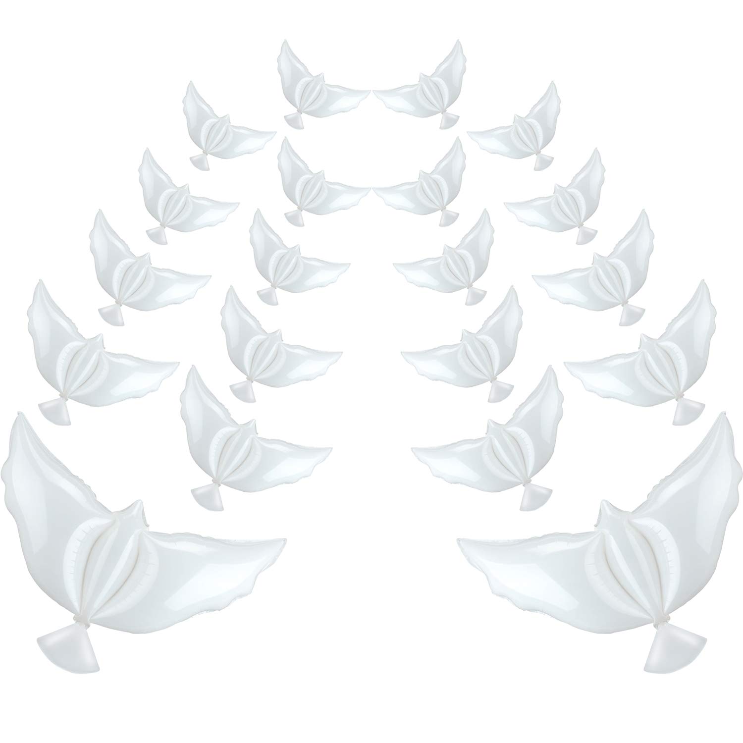 Sumind24 Pcs White Peace Dove Balloons 41.3 Inch Large Memorial Balloons Pigeon Shape Ceremonies Party Decorations for Wedding Engagement Funeral Memorials Remembrance Charity Birthday Supplies