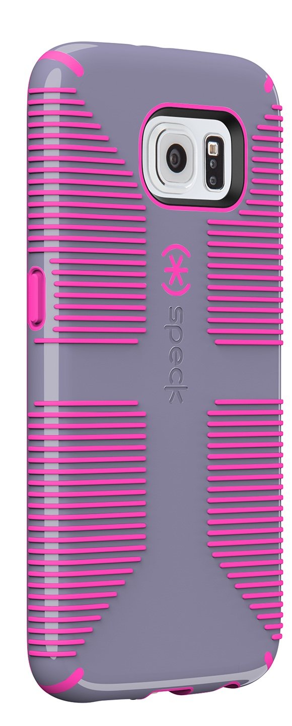 speck products spk-a3720 candyshell grip case for samsung galaxy s6, heather purple/shocking pink