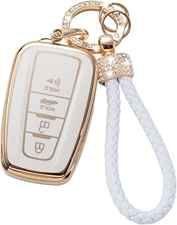 Gematay for Toyota Key Fob Cover with Lanyard, Car Key Case Protection for 2018-2022 Camry RAV4 Highlander Avalon C-HR Prius Corolla GT86 Smart Key Holder