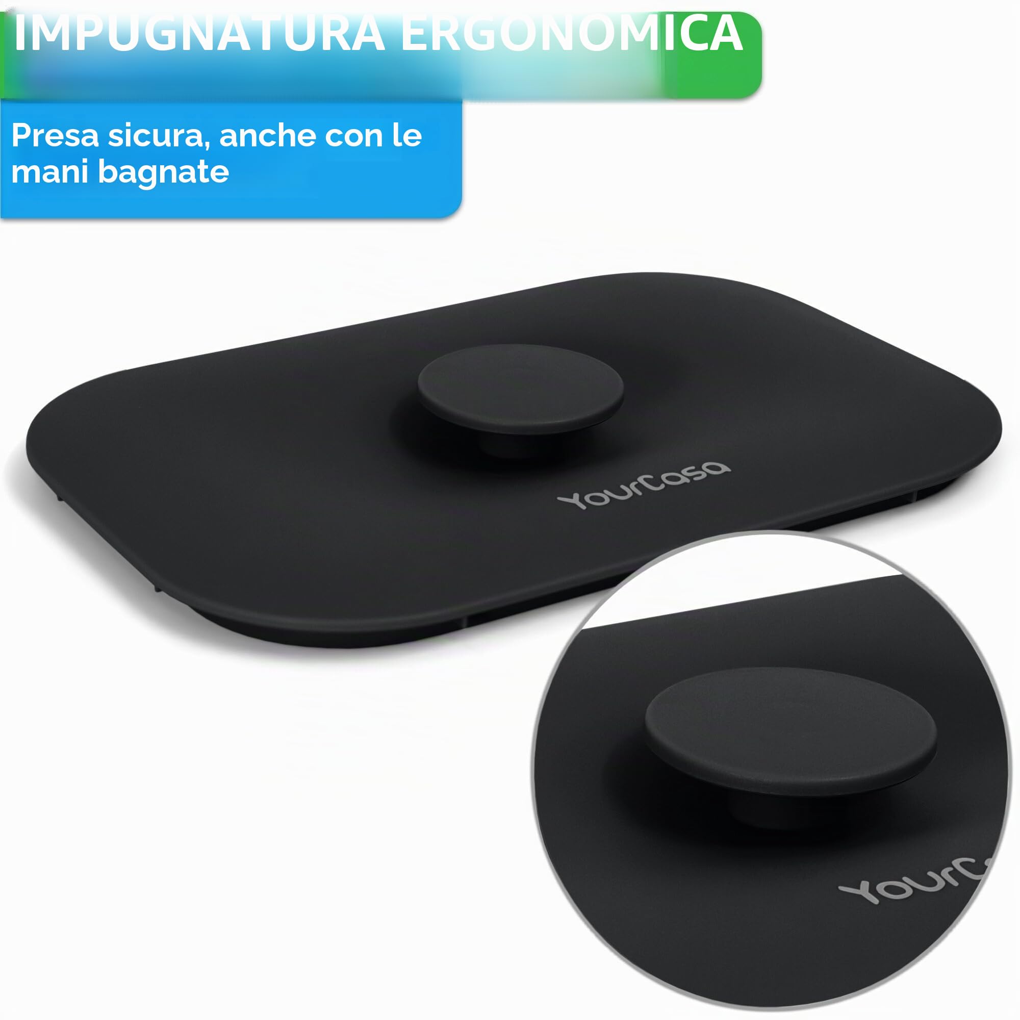 YourCasa Pattumiera biologica da cucina, 5 l, secchio per compost di tutti i giorni, lavabile in lavastoviglie, inodore con filtro e manico ergonomico, cestino per la spazzatura biologico, piccolo