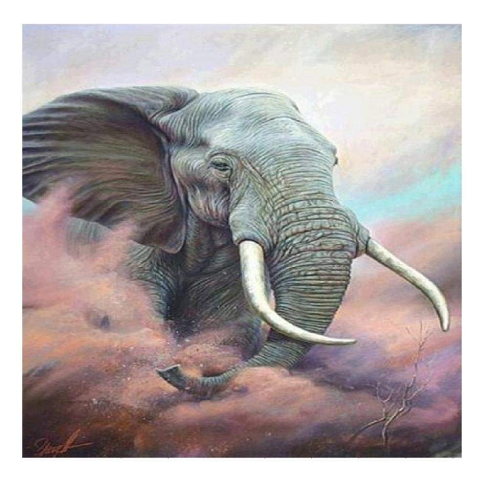 5D DIY Diamond Painting Kit Elefante Pieno Trapano Cristallo Strass Adults Numeri Immagini Pittura Diamante Punto Croce Ricamo Camera Letto Parete Casa Decorazioni Crafts Round Drill 70x90cm B804