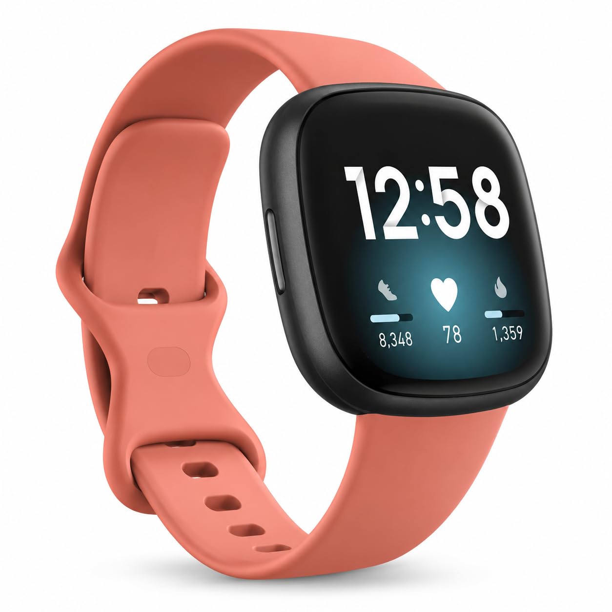 TopPerfekt Strap Compatible with Fitbit Versa 4 Women Men, Adjustable Soft Silicone Sport Replacement Watch Band Wristbands Bracelet for Fitbit Versa 4/Versa 3/Sense/Sense 2 (S-Pink)