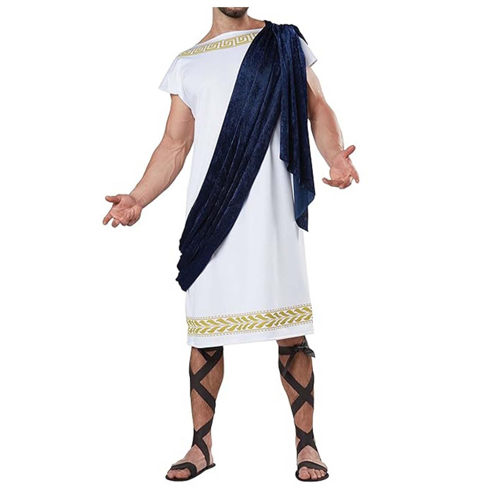 Generisch Hombres Griego Toga Dios Adultos Novela Halloween Cosplay Antiguo Túnica Blanca