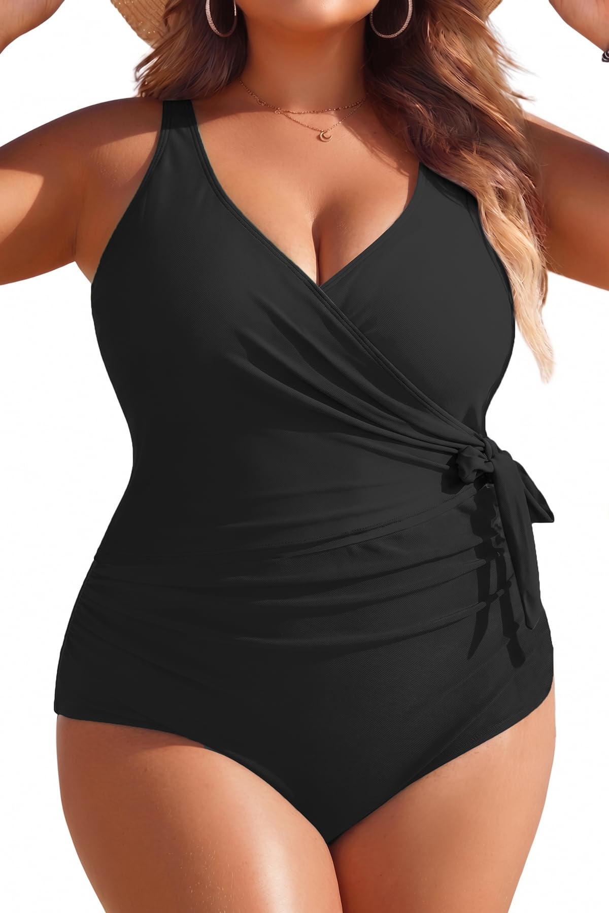 yonique Plus Size One Piece Swimsuits for Women Tummy Control Bathing Suits Full Coverage Swimwear-picture-32