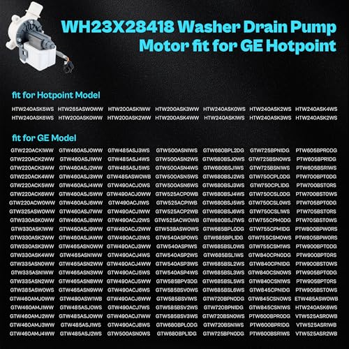 WH23X27574 WH23X28418 290D1201G003 fit for GE Hotpoint HANYU Washer Drain Pump B30-3A02 WH23X24178 B40-3A01 290D1201G002 290D1201G001 GTW750CPL0DG PTW600BSR1WS GTW680BPL0DG AP6889136 LUXRILIX