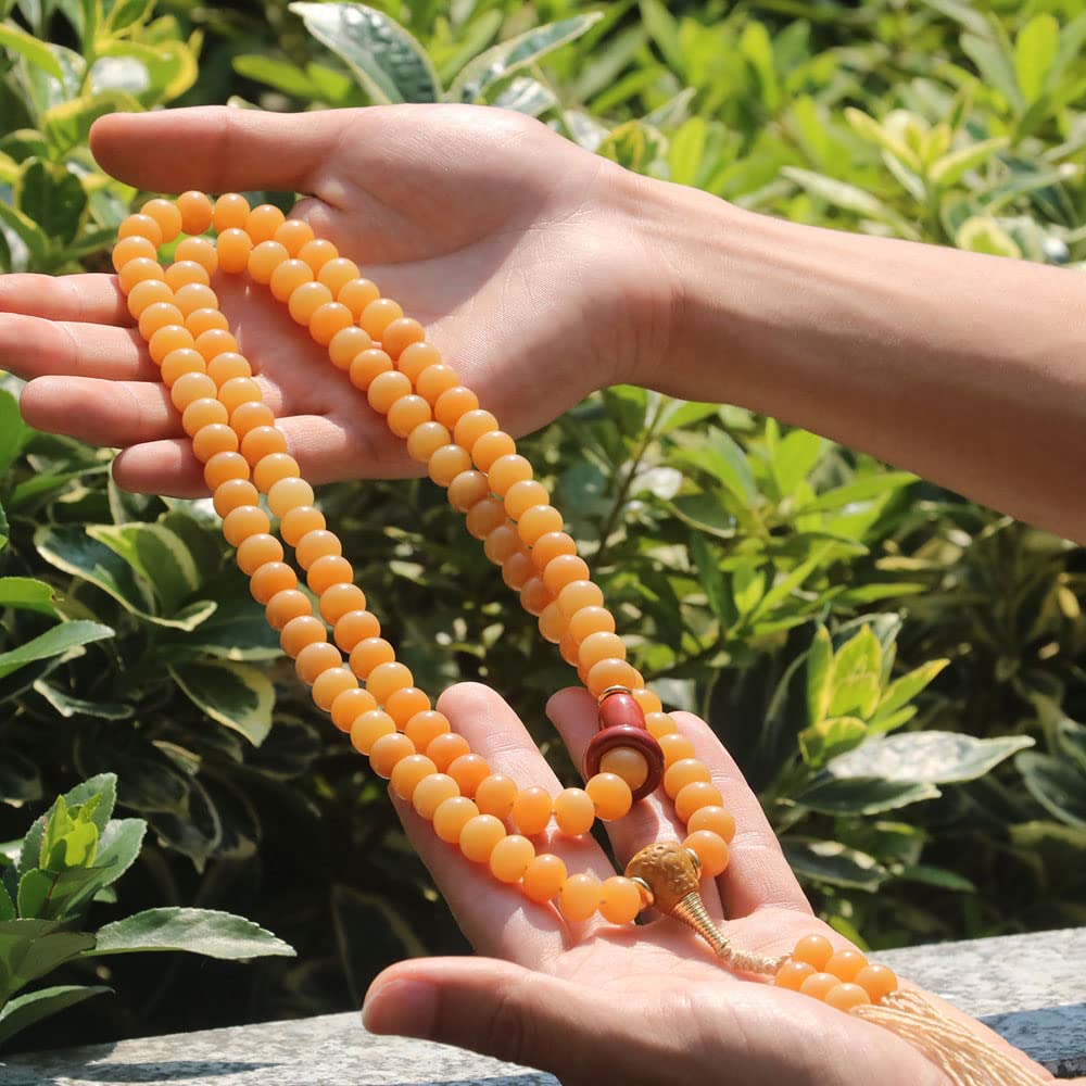 Alxa Weathered Bodhi Root Collana Bracciale 108Perline di Buddha
