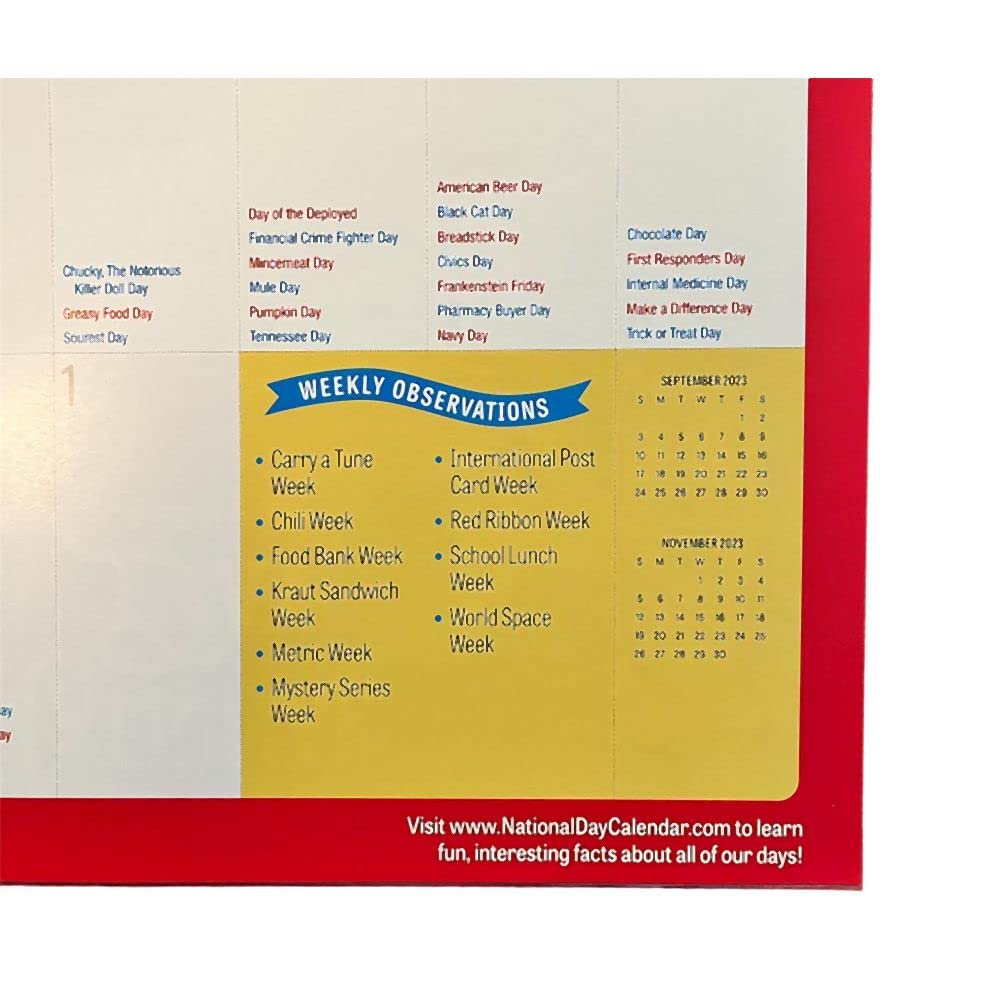 Amazon.com: Calendar Ink, National Day 2023 Wall Calendar : Office Products
