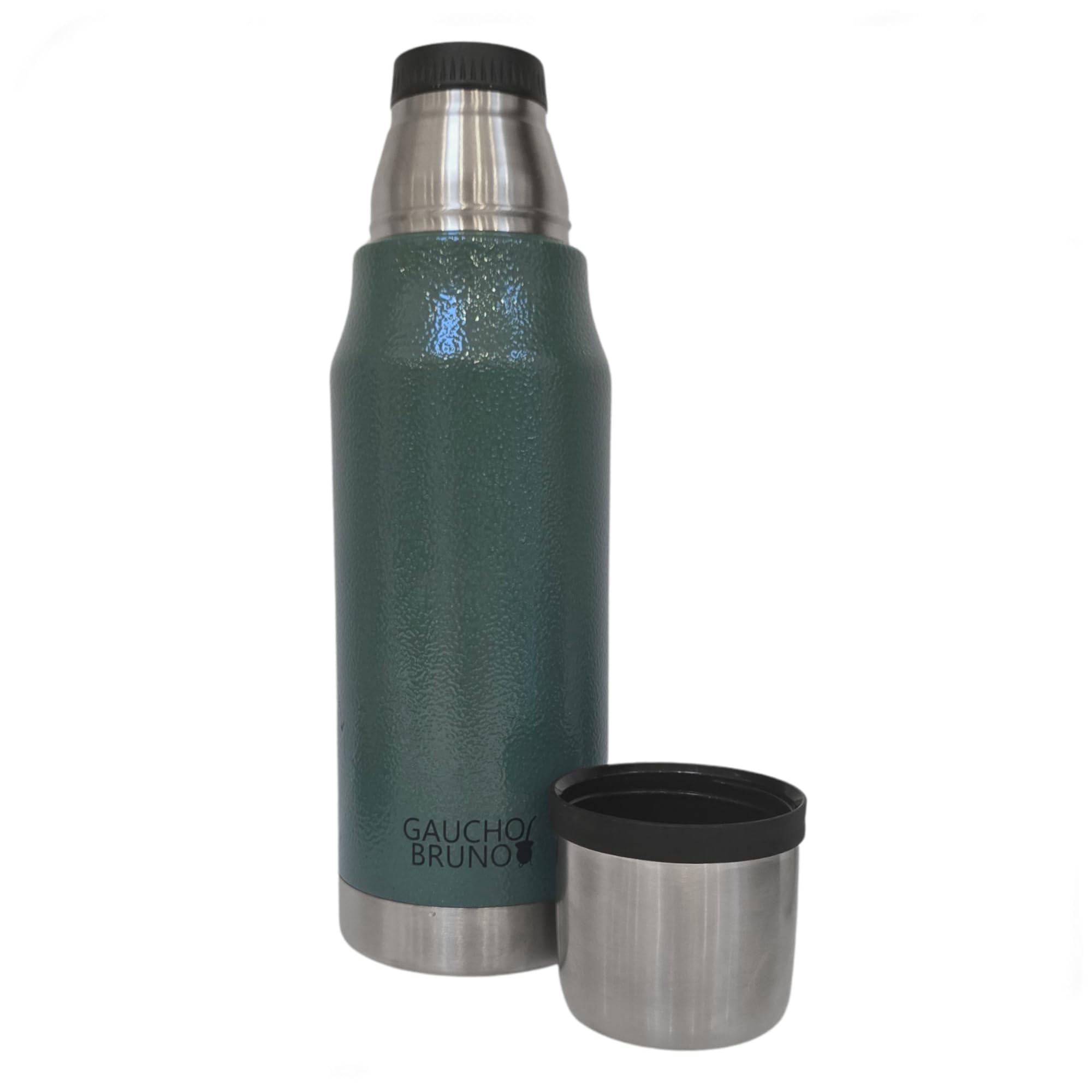 Compact 750ml Slimline Yerba Mate Flask - Double Walled Stainless Steel Thermal Flask with Twist-Pour Stopper | Gaucho Bruno