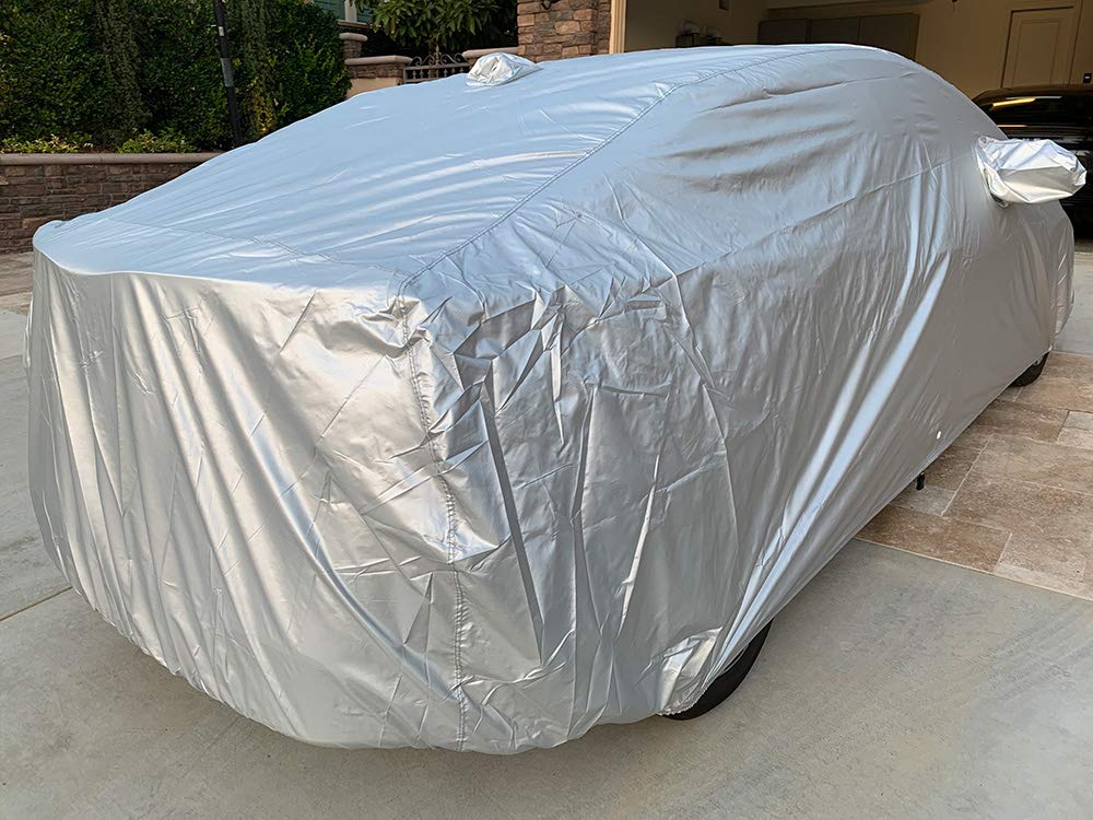 Crevelle Custom Fits 2004-2022 Toyota Prius Prius Prime Prius Plug-in Hatchback Wagon Car Cover Silver Metallic Covers — view 3