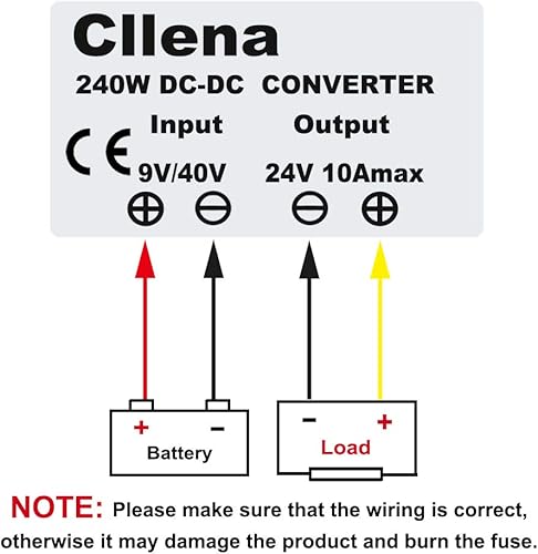 Miniatura 7 de Cllena DC 9V-40V a 24V 10A Convertidor automático Buck Boost Regulador reductor de voltaje, convertidor impermeable regulado DC fuente de