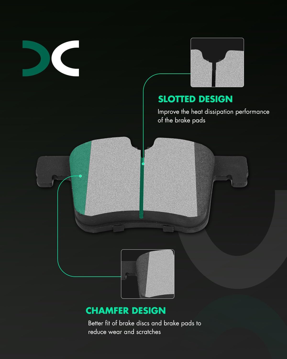 SCITOO D1561 Metallic Brake Pads Sets Front w/Hardware Replacement For BMW 2011 2012 2013 2014 2015 2016 2017 2018 2019 2020 2021