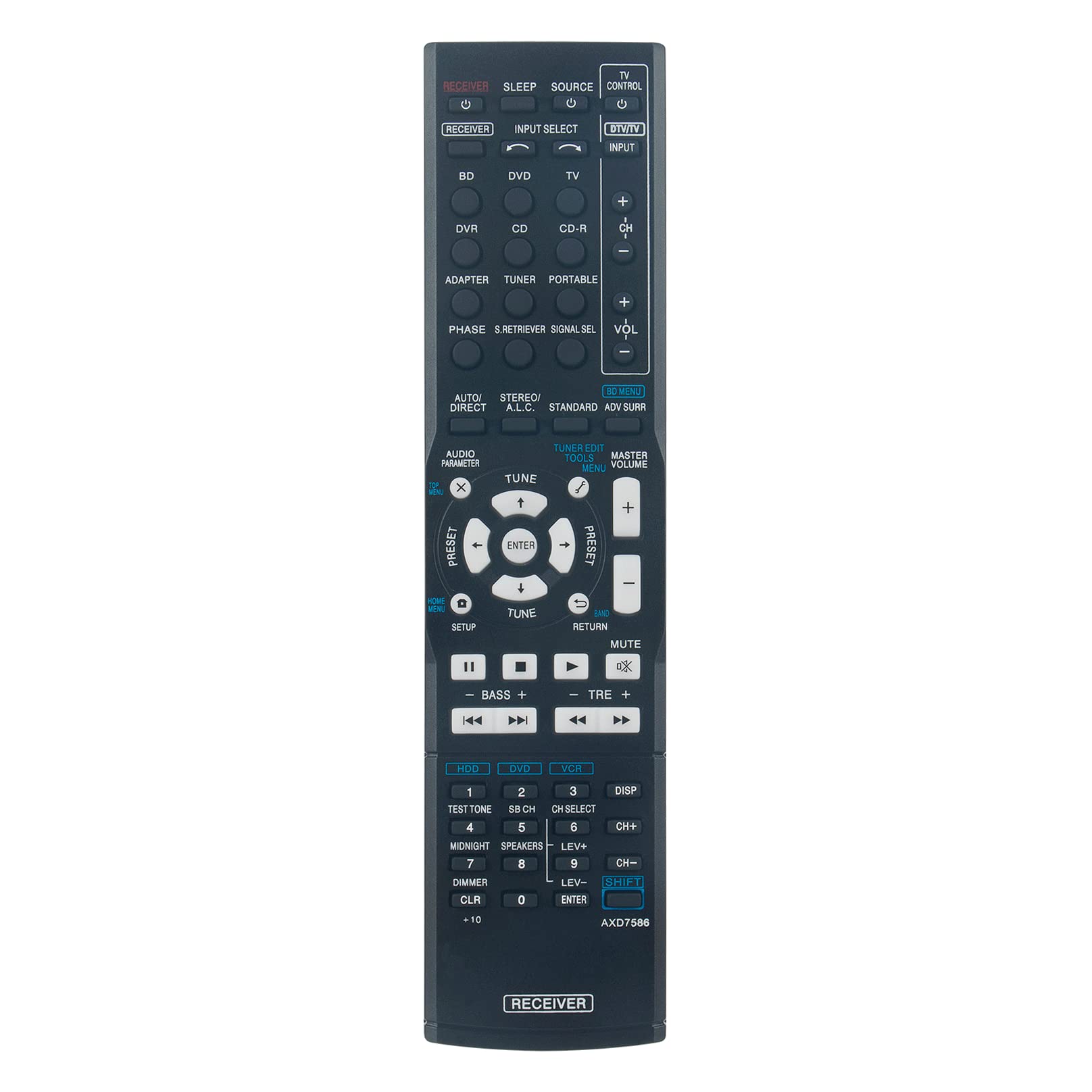 ALLIMITYAXD7586 Replaced Remote Control Fit for Pioneer Home Theater AV Audio/Video Receiver System VSX-519V-K VSX-521 VSX-1123 VSX-917V-S