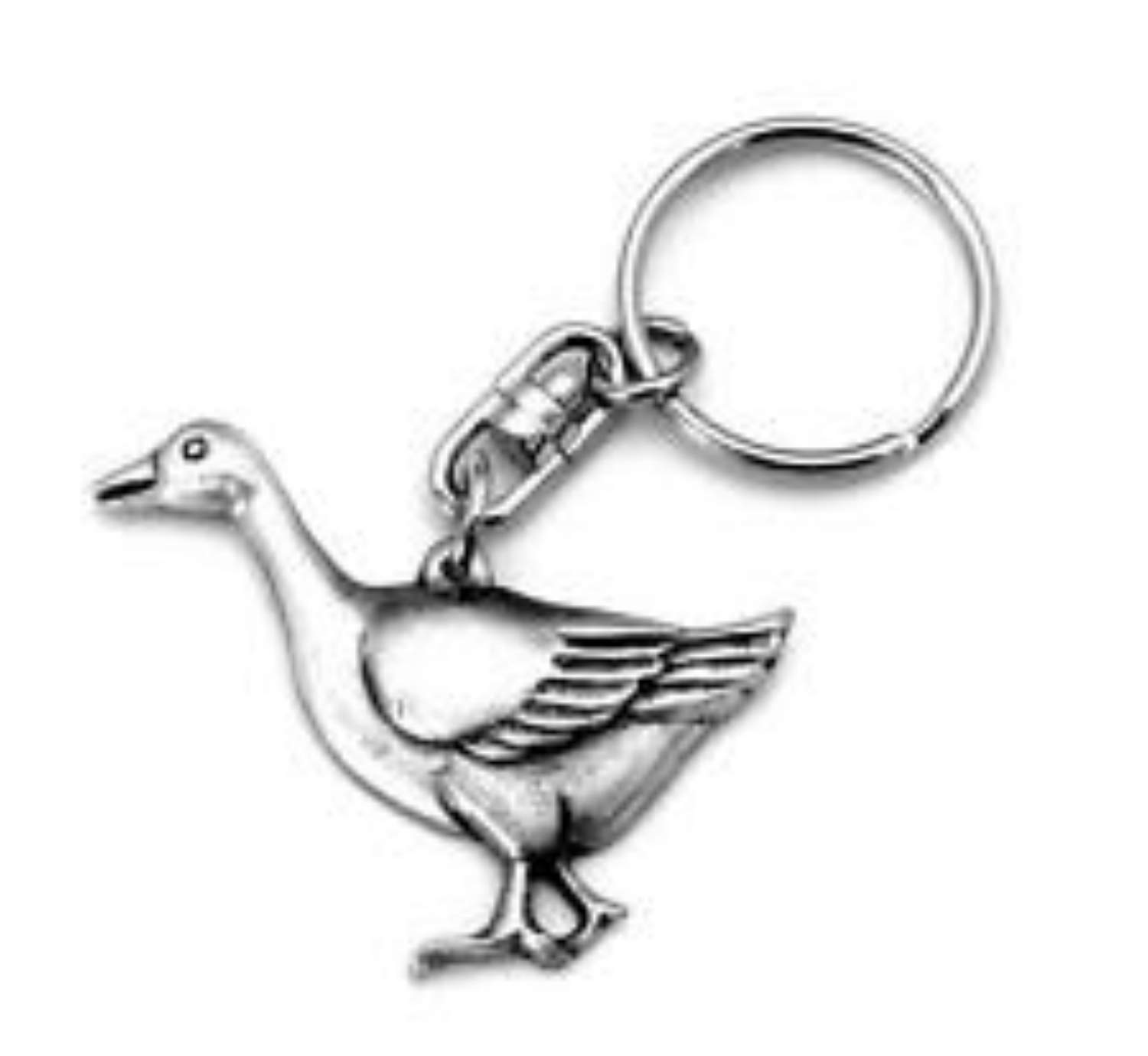 Goose Keyring (Keychain), Handmade in England from Fine English Pewter.