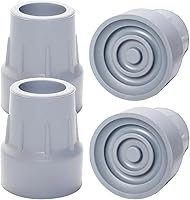 Vista 1 de Puntas de muleta, paquete de 4 puntas de goma resistentes de 1 pulgada para muletas de repuesto para caminantes, comodidades, sillas de ducha, patas