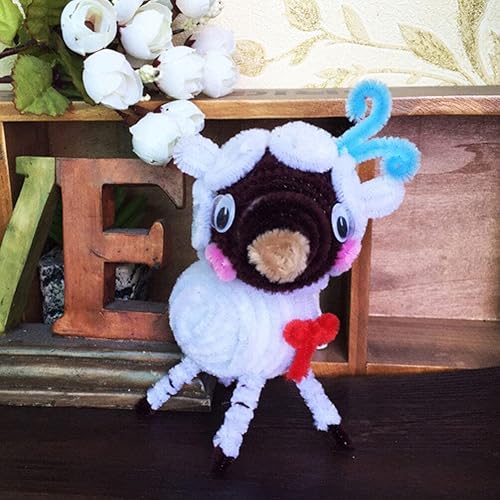 Miniatura 2 de MAGICLULU Varilla de alambre de chenilla, 300 unidades, para bricolaje, con brillantina, limpiador mullido, accesorios de limpieza, accesorios de