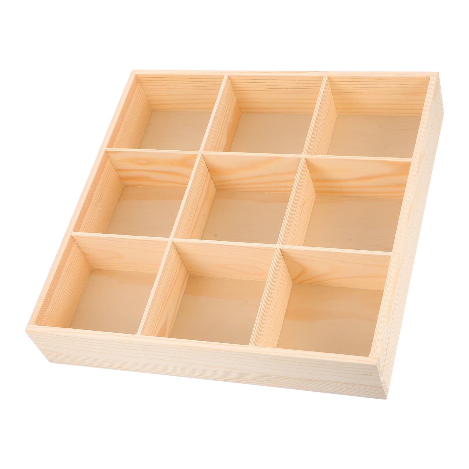 Homoyoyo Organizador de Cajones de Madera Natural 9 Compartimentos Caja de Almacenamiento para Calcetines y Ropa Interior Organizador Multifuncional para Armario y Dormitorio Ahorro de