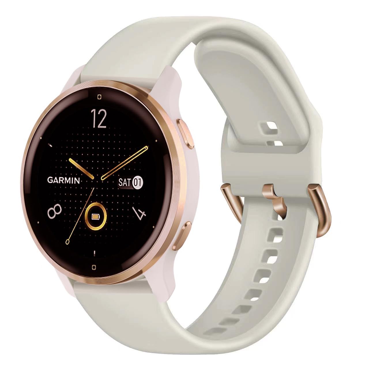 CUNUJIX Silicone Watch Bands for Garmin Vivoactive 4S / Venu 3S /Venu 4 41mm /Venu 2S /Vivomove 3S, Soft Sport 18mm Waterproof Replacement Wristband