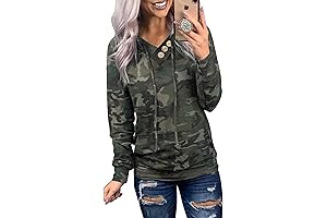 Dokotoo Women's Casual Long Sleeve Camo Hoodie