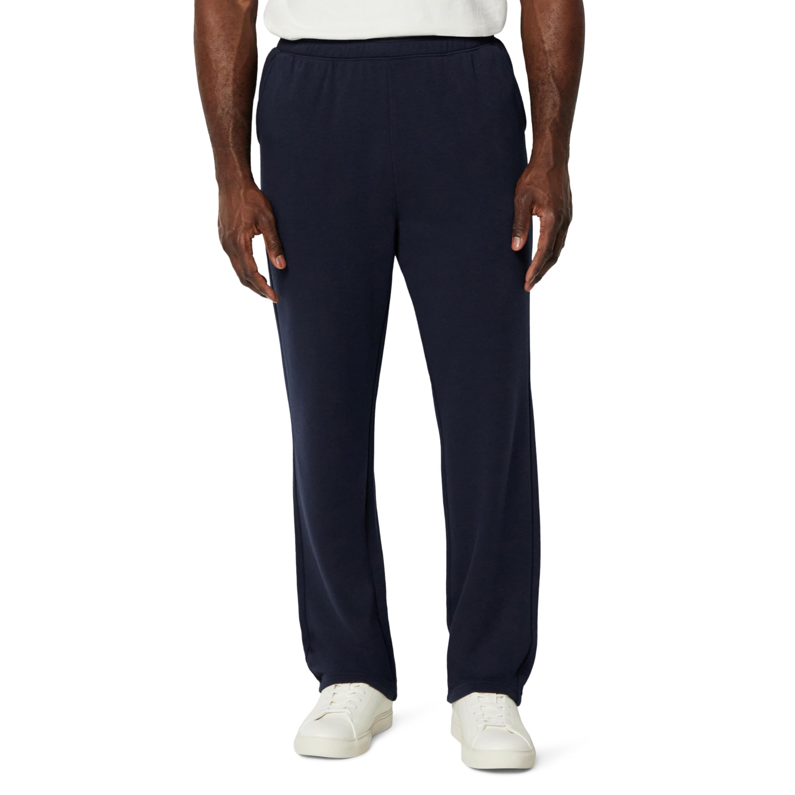 Amazon Essentials Men's Regular-Fit French Terry Open-Hem Sweatpants, Navy, XXL