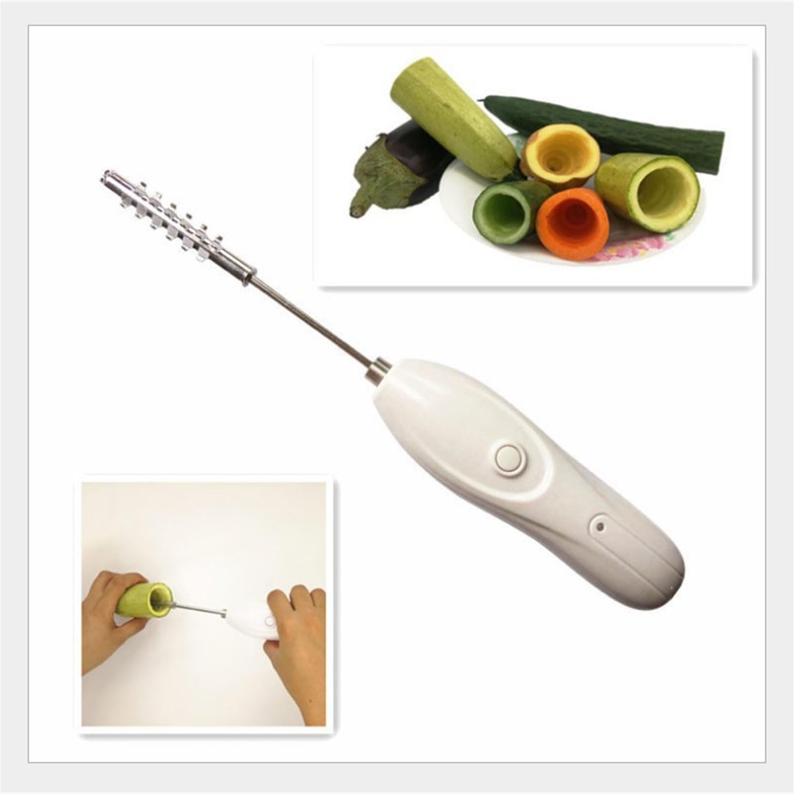 Portable Electric Fruit And Vegetable Corer With 1200mAh Battery For Kitchen Or Camping Use Rotating Cutter